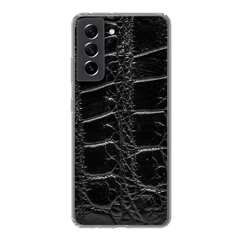 MuchoWow Handyhülle Schutzhülle Hülle für Samsung Galaxy S21 FE Tiermuster - Krokodile - Leder Silikon Softcase Handy Hülle - Mobiltelefonh...