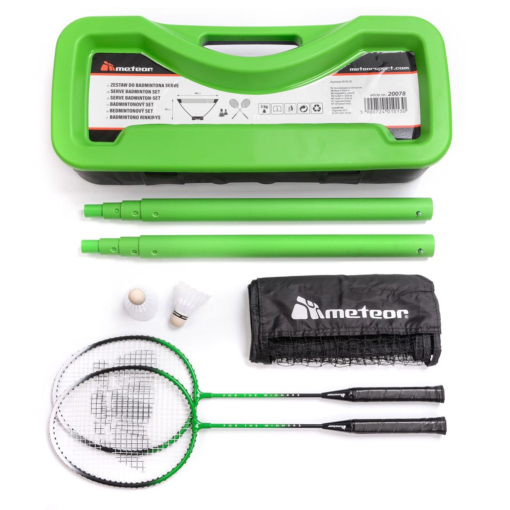 Badminton Set Badmintonschläger Mit Netz Und Federbälle - Tragbarer Koffer