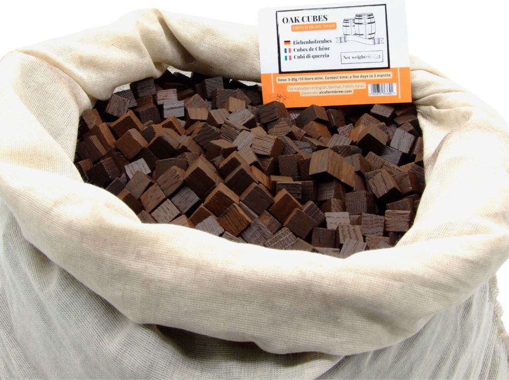 Eichenholz Cubes Französisch 400g - Starkes Toasting, Eichenholz Chips, Kleine Eichen Würfel, Quadrate