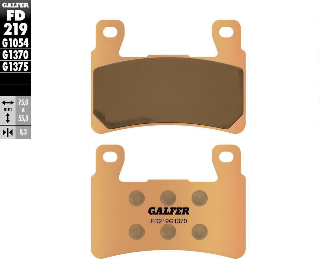 Bremsbeläge Set Galfer 2x FD219G1370 Sinter-Metall STREET vorne für Harley Davidson CVO Street Glide FXBRS Softail Breakout FXLR Low Rider, Honda...