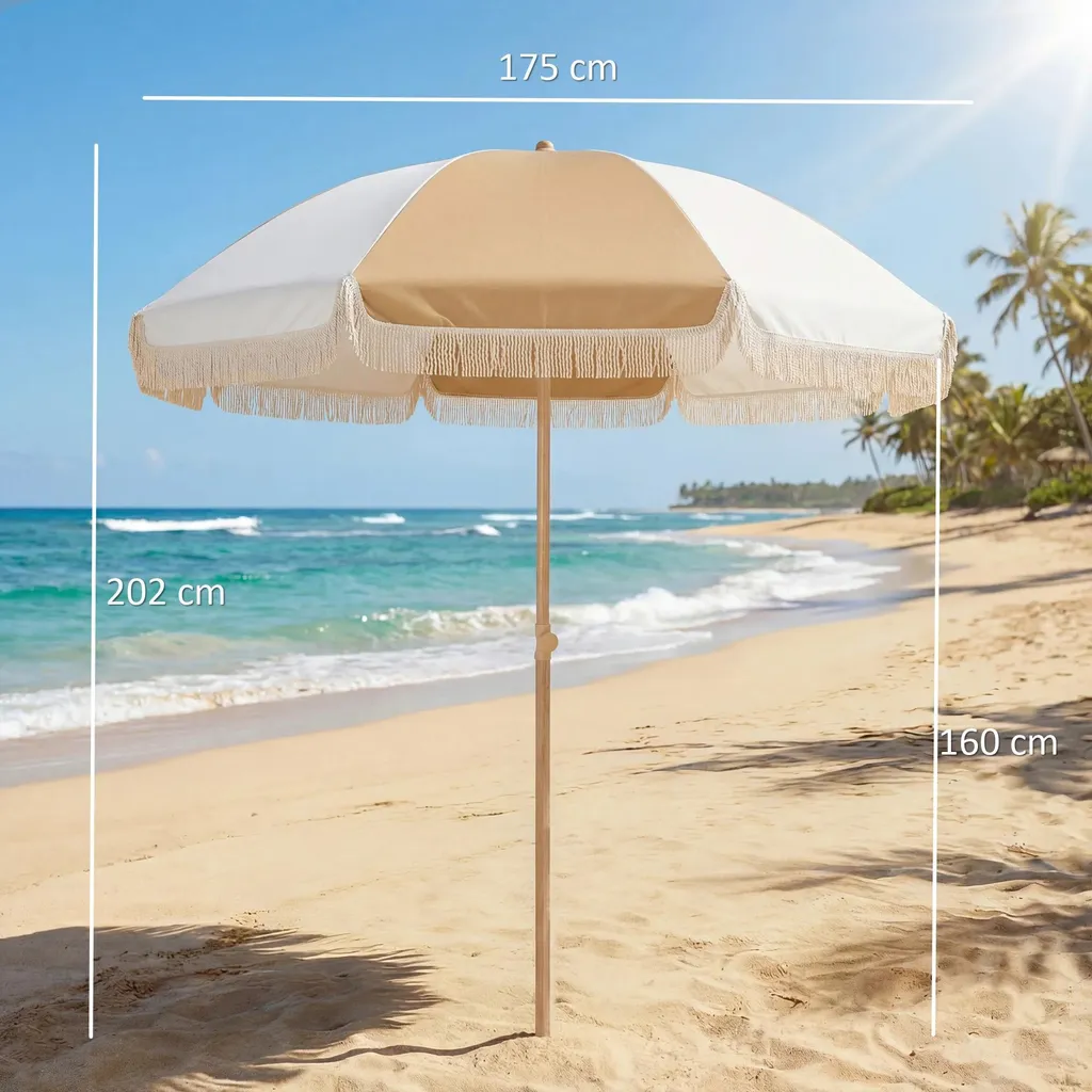 Parasol inclinable multicolore Ø 175 cm avec mât télescopique solide
