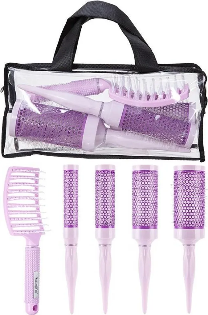 INF Ensemble de 5 Peignes à Coussin d'Air 3D - Kit de Brosses Violet