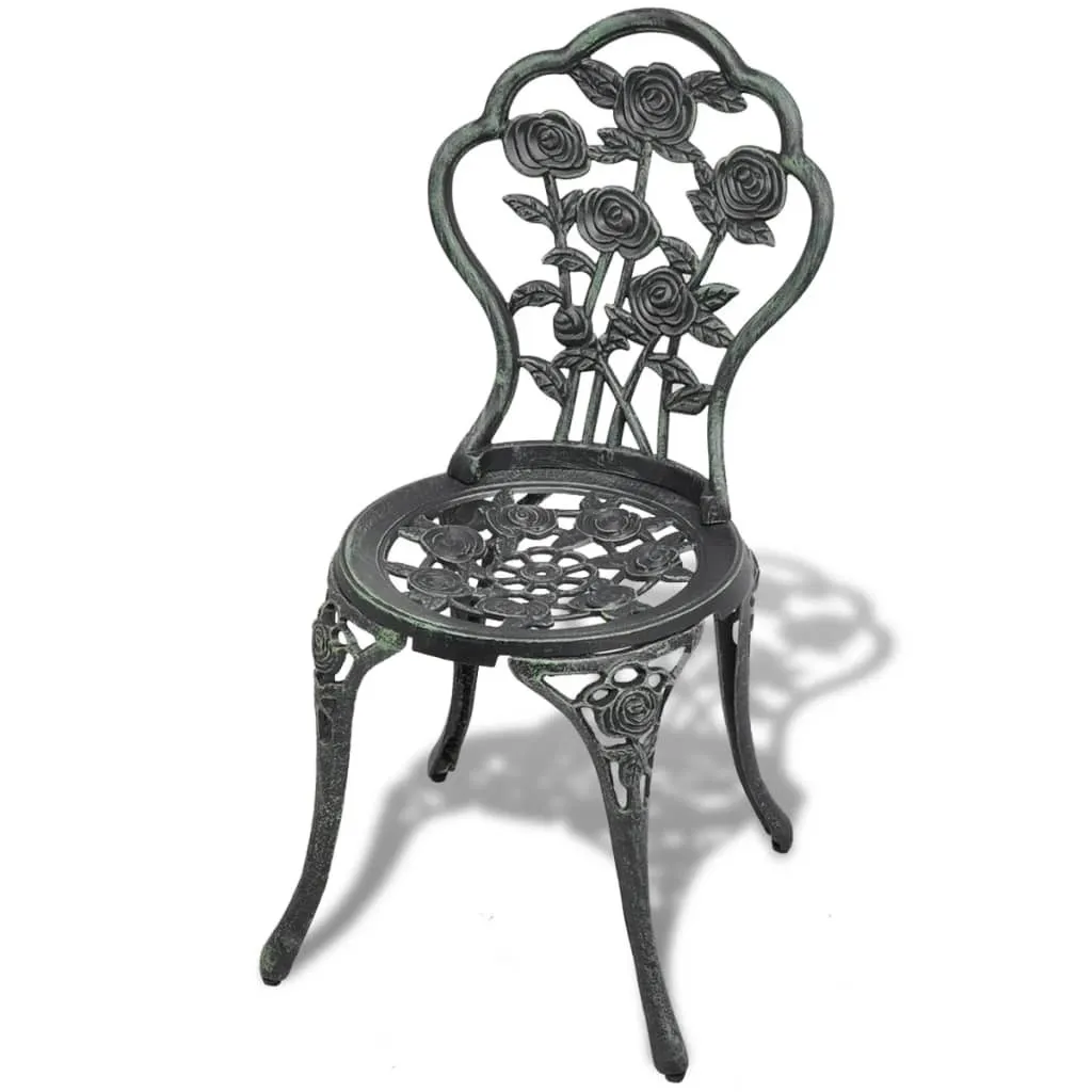 vidaXL Chaises de bistrot 2 pcs en fonte d'aluminium vert vintage