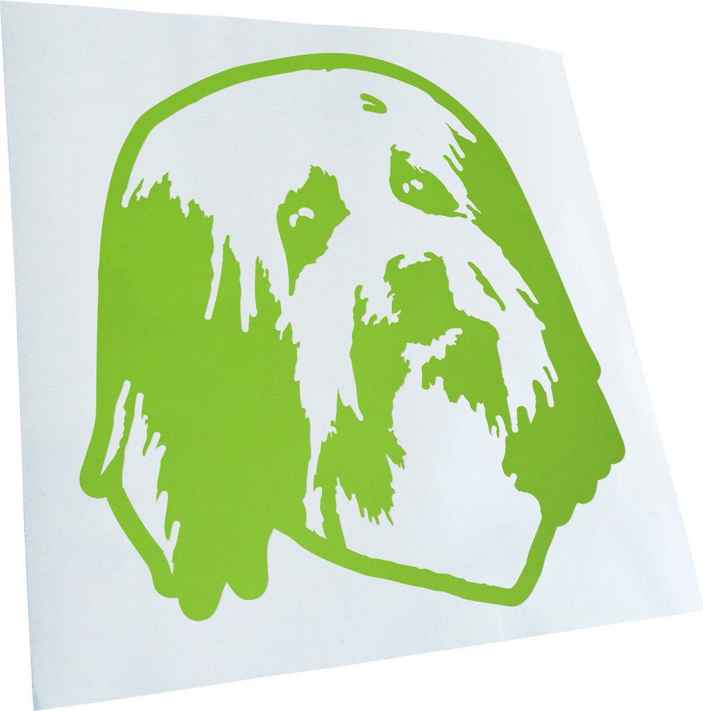 Kiwistar - Autoaufkleber - Lowchen Hund - Lindgrün - 60x55cm - Aufkleber für Auto, Laptop, Fahrrad, LKW, Motorrad mehrfarbig JDM Decal Racing