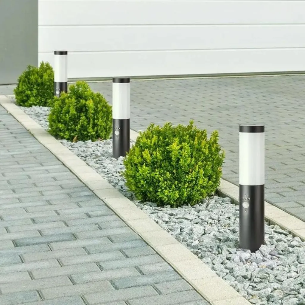Borne Extérieur Anthracite Détecteur 45cm IP44 pour Ampoule E27