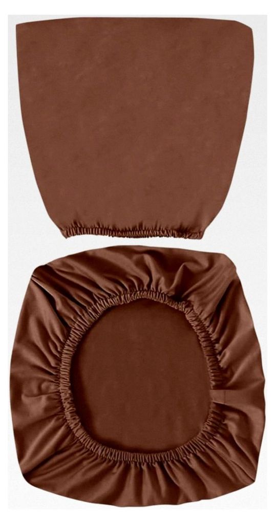 Elastischer Stuhlbezug aus Polyester Milchseide Einfarbig Kaffee Abnehmbarer Sitz- und Lehnenbezug für Büro- und Bankettstühle