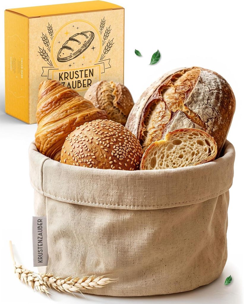 KRUSTENZAUBER Brotkorb Stoff modern für Brötchen, Brot - Produktbild 