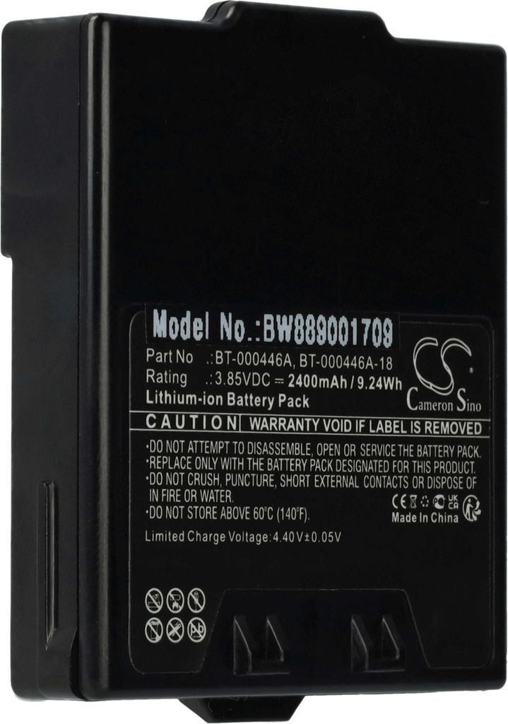 vhbw Akku Ersatz für Zebra BT-000446A, BT-000446A-18, BT-000446B für Mobilcomputer PDA Scanner (2400 mAh, 3,85 V, Li-Ion)