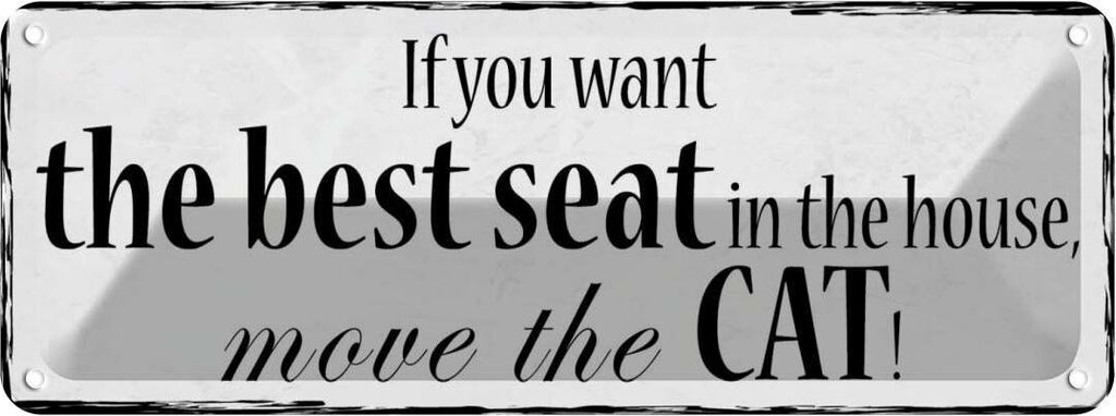 vianmo Blechschild 10x27 cm if you want best seat move Cat Tier Haustier