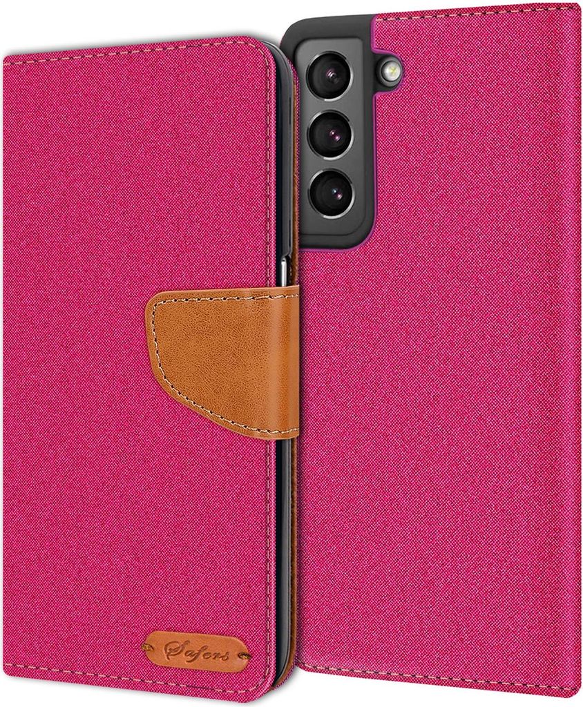 Handy Hülle Samsung Galaxy S21 Plus Tasche Wallet Flip Case Schutz Hülle Stoff Cover