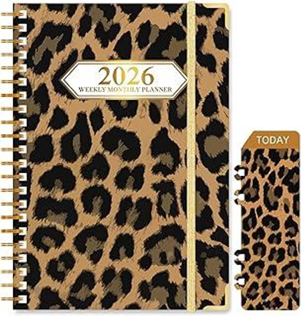 Planner 2026 A5 Leopardato - Agenda con Spirale e Copertina Rigida