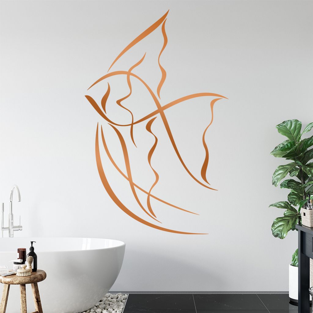 Fisch Linien - Fische Wandtattoo in 6 Größen - Wandaufkleber Wall Sticker - Dekoration, Küche, Wohnzimmer, Schlafzimmer, Badezimmer