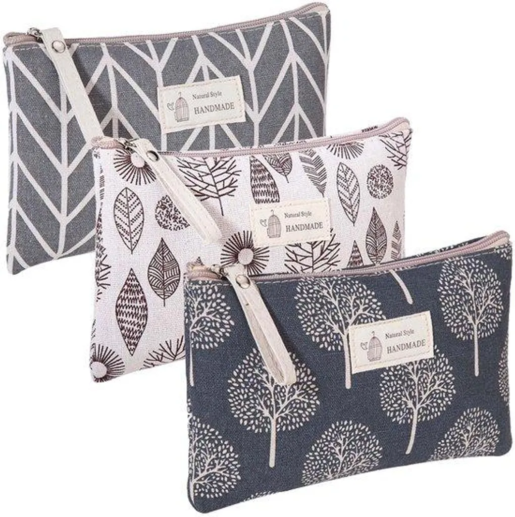Trousse de voyage à boucle lot de 3 compartiments de rangement beiges