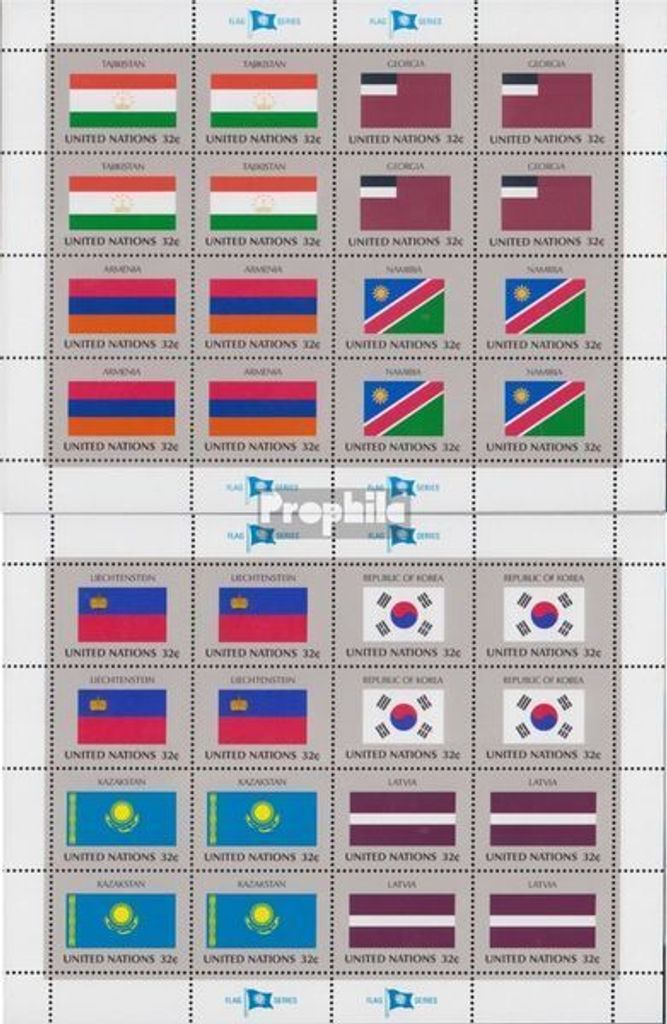 Briefmarken UNO - New York 1997 Mi 722-729Klb Kleinbogen (kompl.Ausg.) gestempelt Mitgliedsstaaten