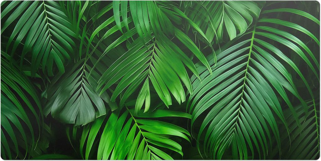 Palmblätter-Hintergrund– Schreibtischunterlage – Schreibtisch Tischunterlage – 90x45 cm – Unterlage Groß Schreibtischmatte