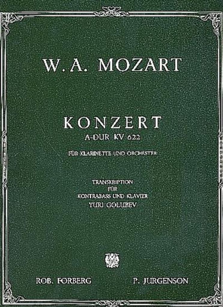 Konzert A-Dur Kv622 Fuerkontrabass Und Klavier