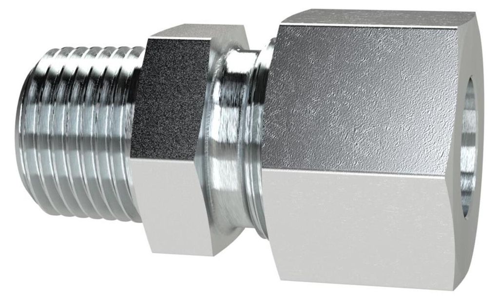 Riegler Ger. Einschraubversch., NPT 1/4 a., Rohr-Ø 6, Stahl verz., GE146LSTNPT