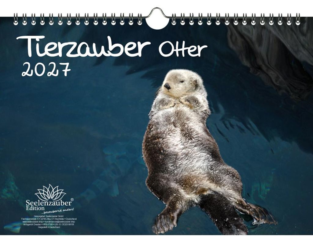 Tierzauber Otter DIN A4 Kalender für 2027 Fluß Natur Fisch - Seelenzauber