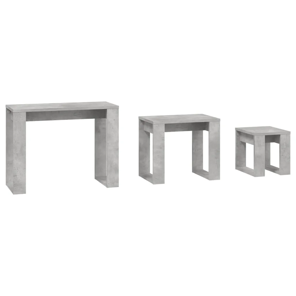 Tables gigognes modulables pour salon lot de 3 d'appoint style béton