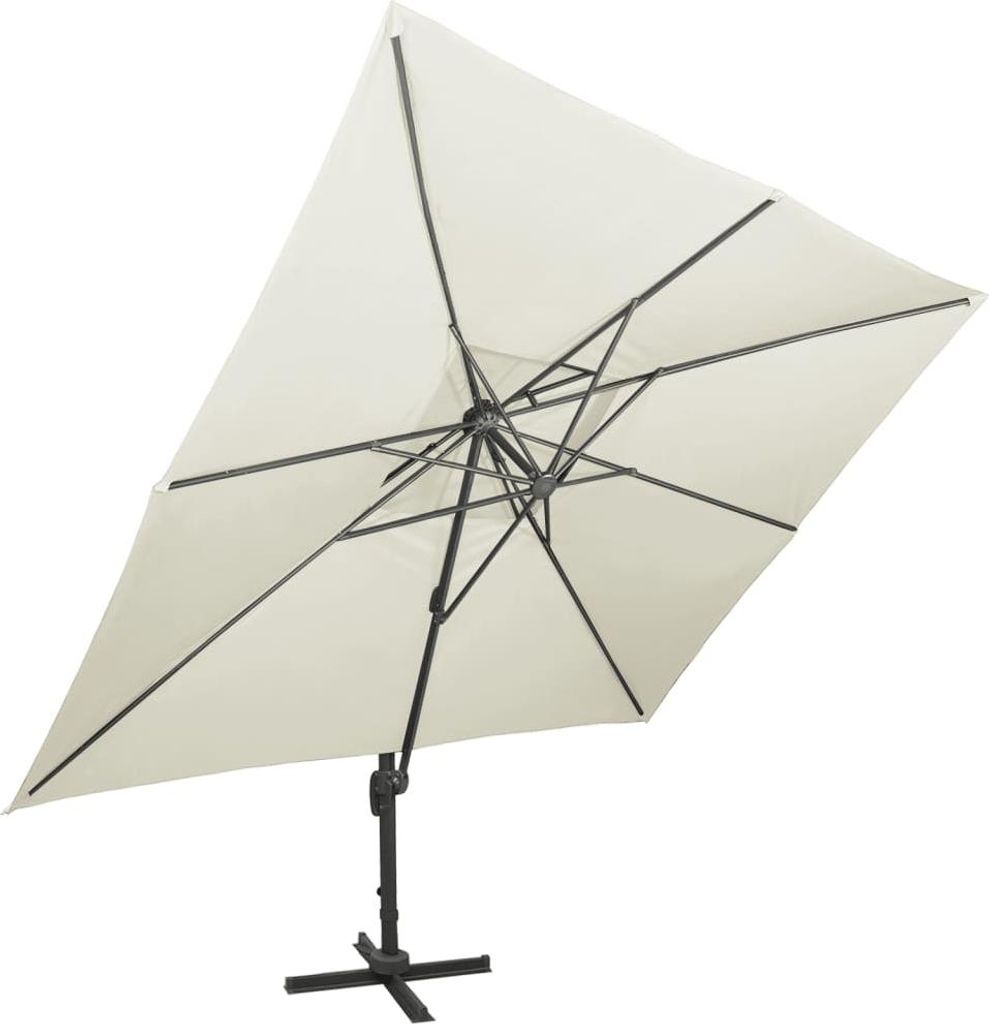 vidaXL Ampelschirm mit Doppeldach Sand 400 x 300 cm Produktbild 
