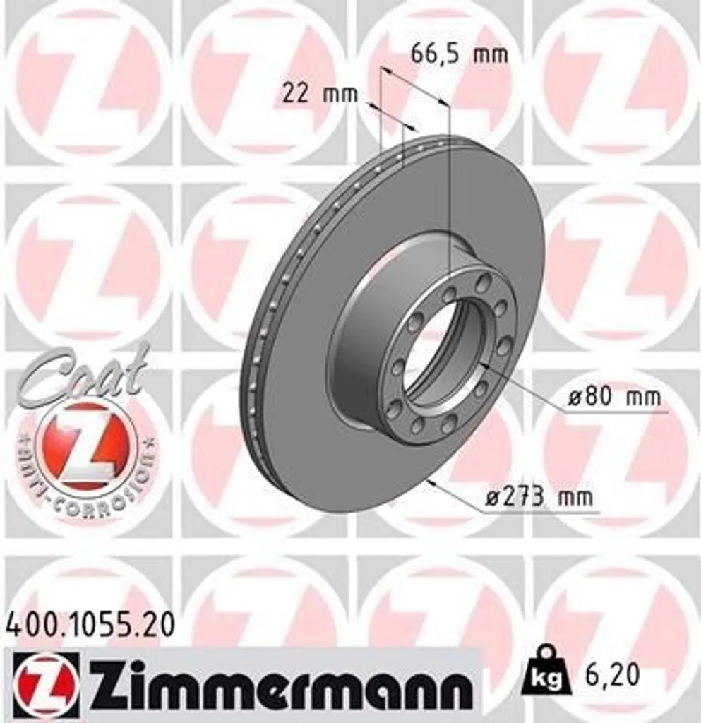 Stop Vibrations Freinage : Disques Zimmermann 273mm Mercedes 350 SL