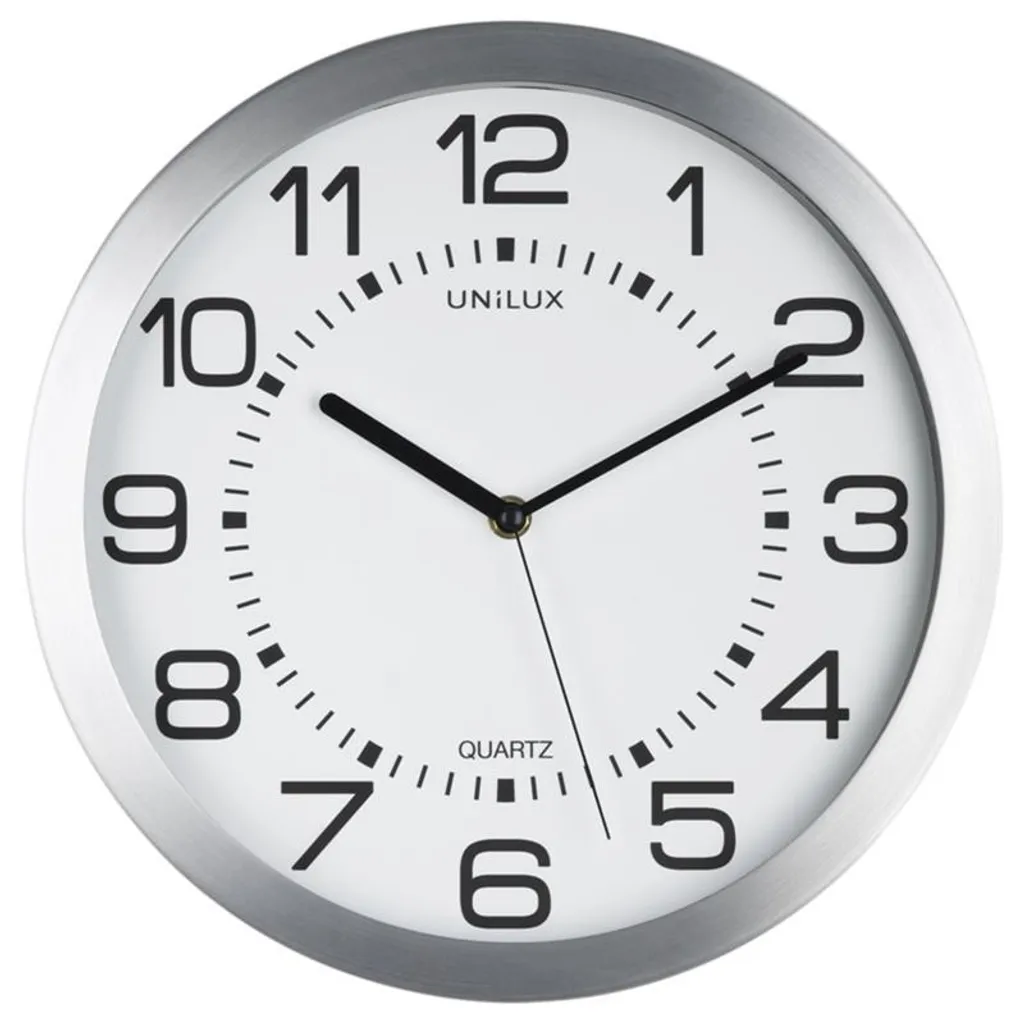 Horloge Unilux Lune Alu - Cadran haute visibilité et finition métal 30cm