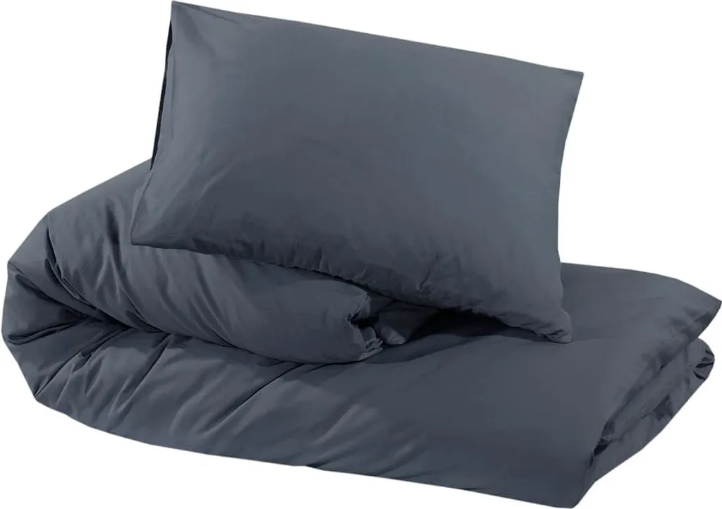 Biancheria Da Letto 3 Pezzi 200x200 AmeliaHome - Microfibra Con Cerniera, Grigio Antracite, Collezione Basic Stardust