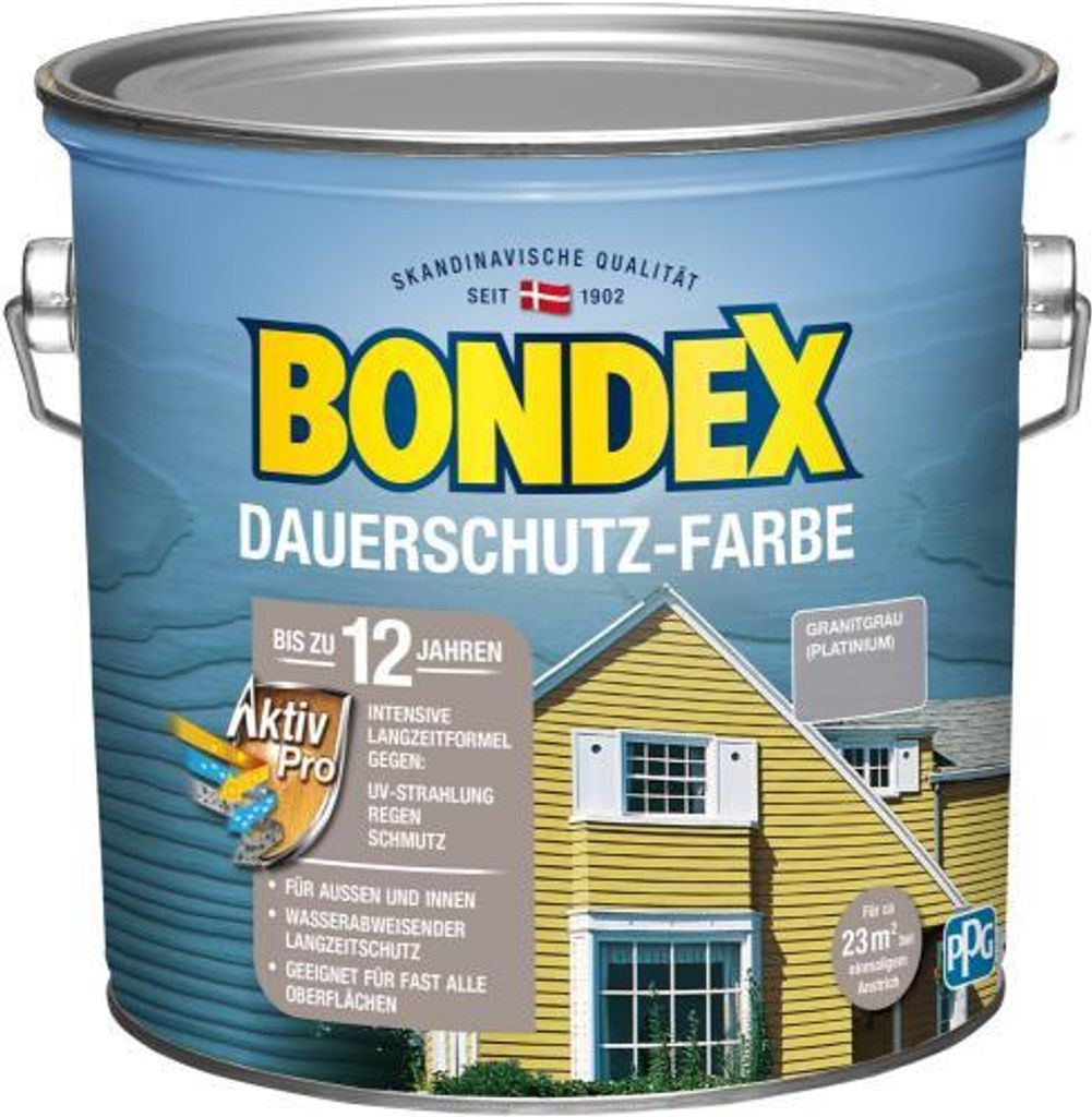 Bondex Dauerschutz-Farbe 2,5L -  Farbe: Platinium - Nr.: Produktbild 