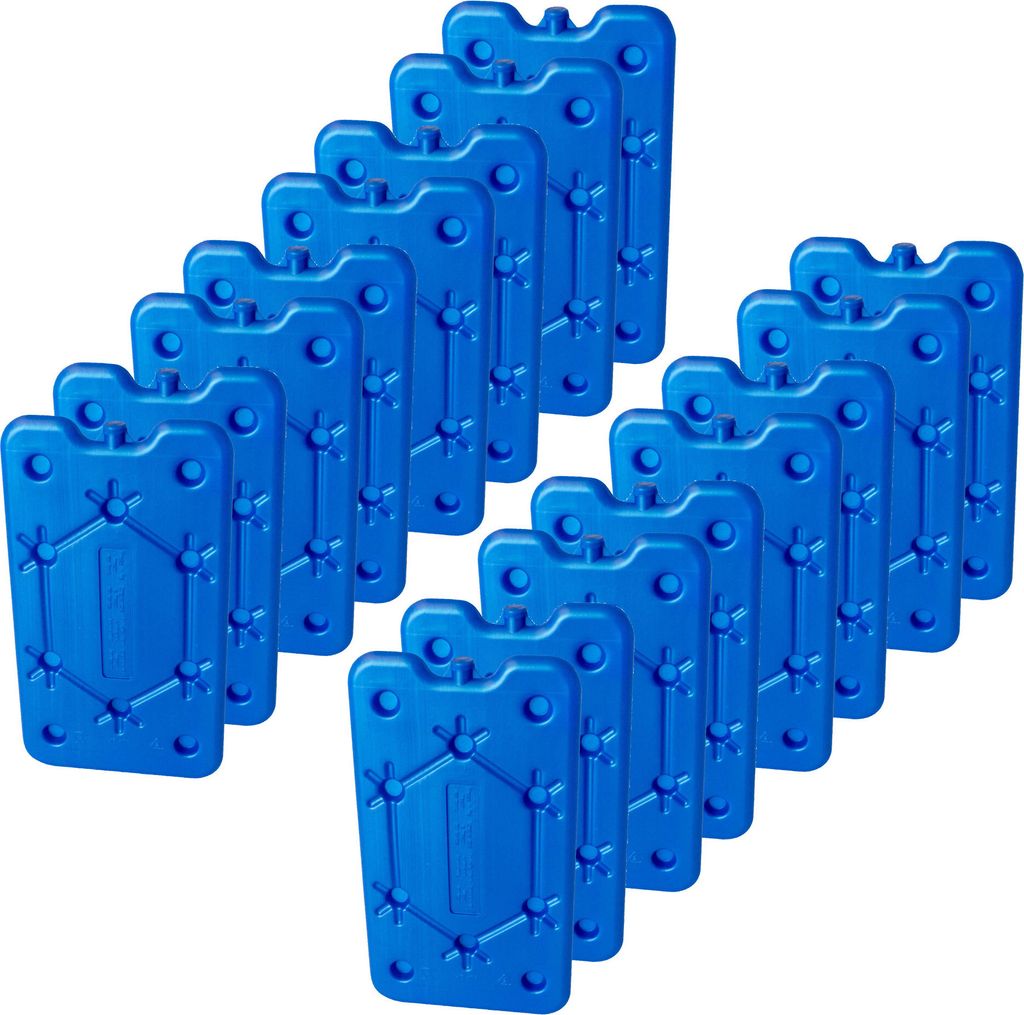 ToCi 16er Set Kühlakku mit je 400 ml | 16 Blaue Kühlelemente für die Kühltasche oder Kühlbox | extra flach