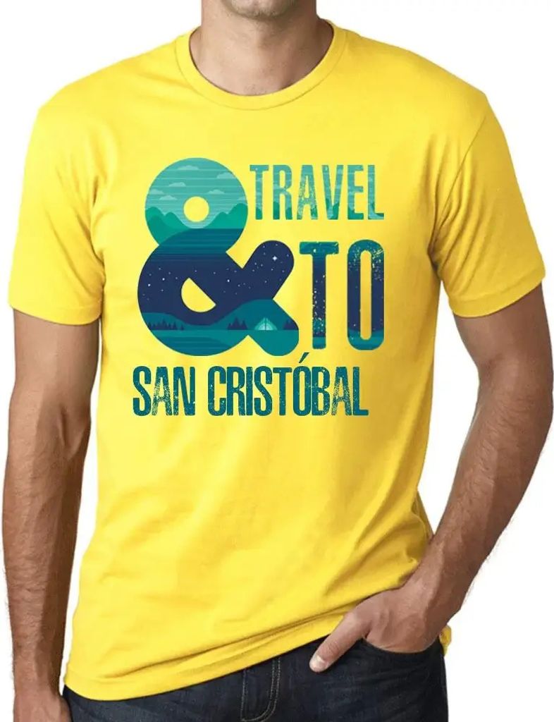 Herren Grafik T-Shirt Und Reisen nach San Cristóbal – And Travel To San Cristóbal – Öko-Verantwortlich Vintage Jahrgang Kurzarm Lustige Druck