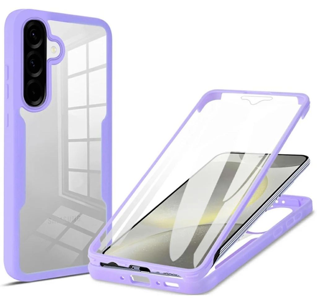 360 Grad Handyhülle für Samsung Galaxy A37 / A56 / A36 mit Displayschutz Lila