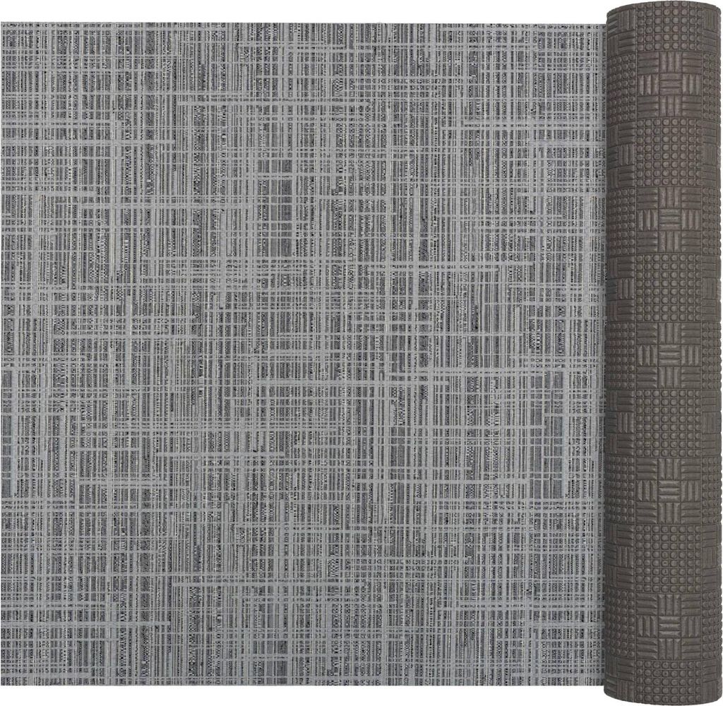 Küchenläufer LORENZO Leinensstyle pflegeleicht hochwertig Flurläufer Küchenteppich 52x200cm Silber Robust Teppichläufer