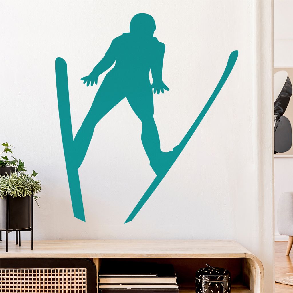 Skispringen Sportler Figur Wandtattoo Wandaufkleber Wall Sticker - Dekoration, Küche, Wohnzimmer, Schlafzimmer, Badezimmer