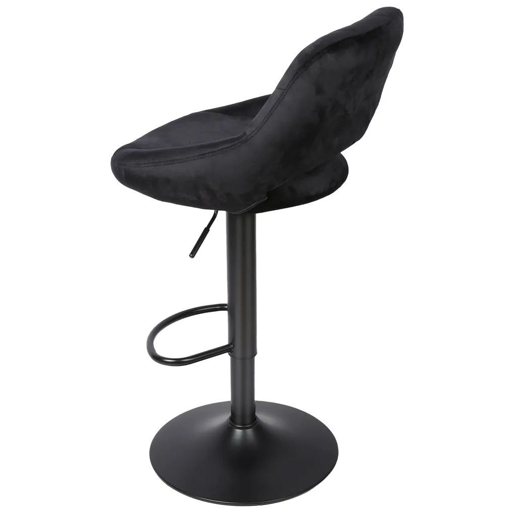 Tabouret de bar en velours noir stable et confortable - Pack de 2 - 7