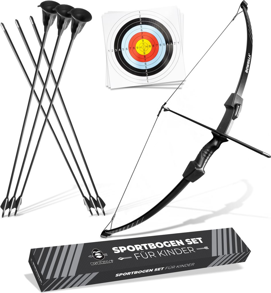 BOWRILLA Pfeil und Bogen Kinder Sportbogen Set mit 6 Produktbild 