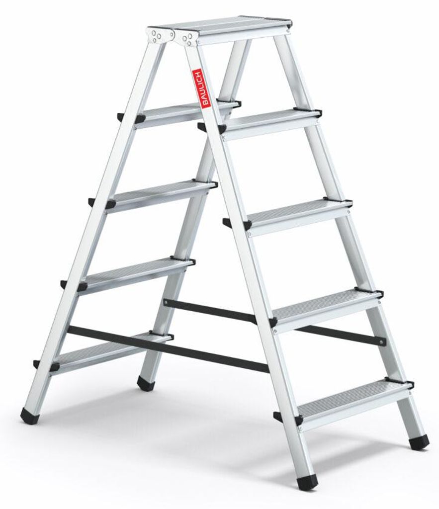 Baulich | Aluminium Haushaltsleiter - 2 x 5 Stufen - Max. Produktbild 
