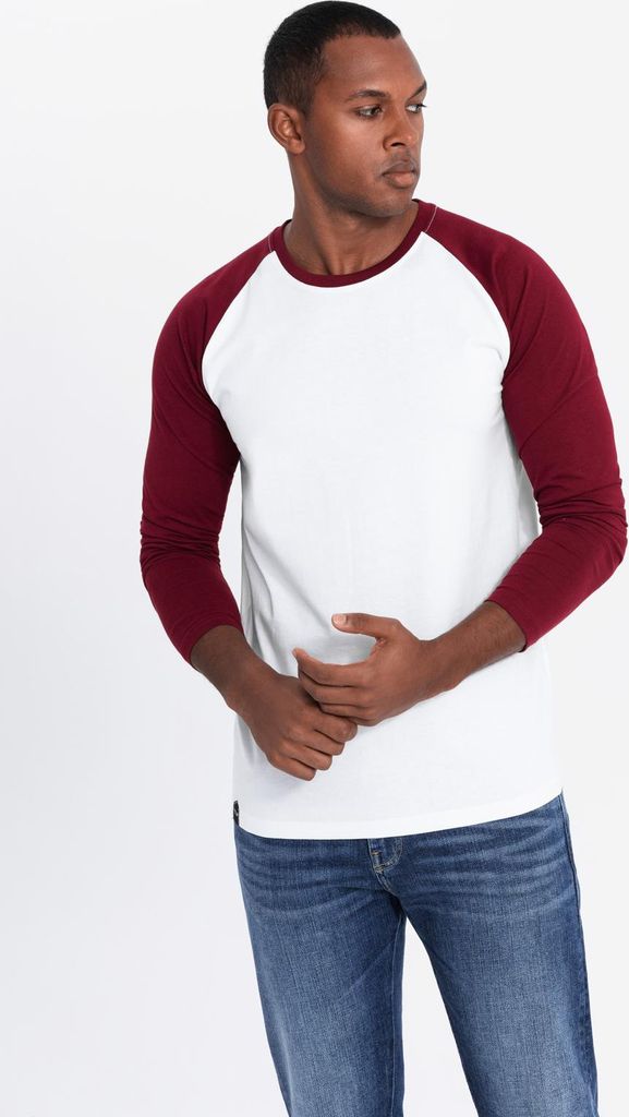 Ombre Clothing Langarm-T-Shirt für Männer Nazanin Weißkastanie XL