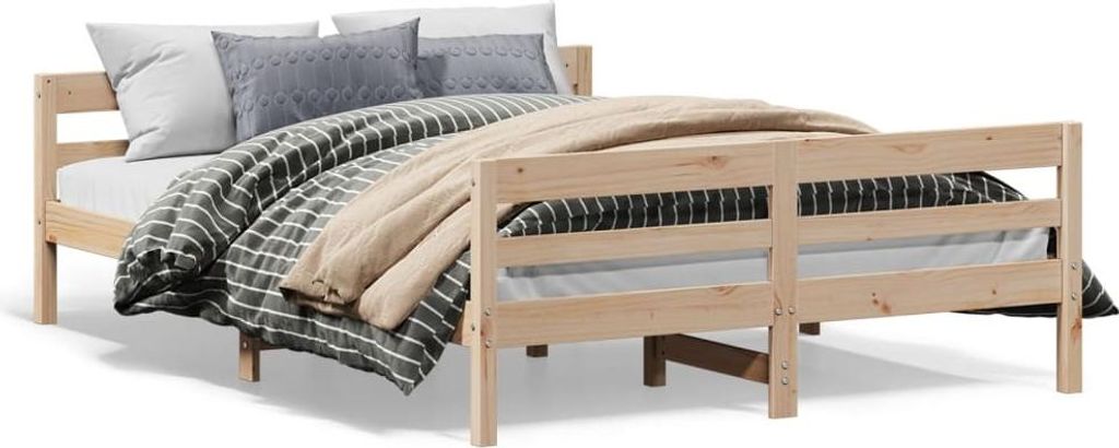 vidaXL Massivholzbett ohne Matratze 140x200 cm Kiefernholz