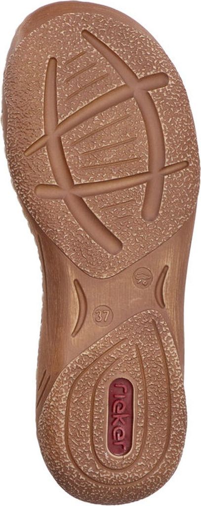 Rieker Damen Sandale schmal weich flexibel blautöne Gummizug RIRICON-Sohle V2875, Größe:41 EU, Farbe:Blau