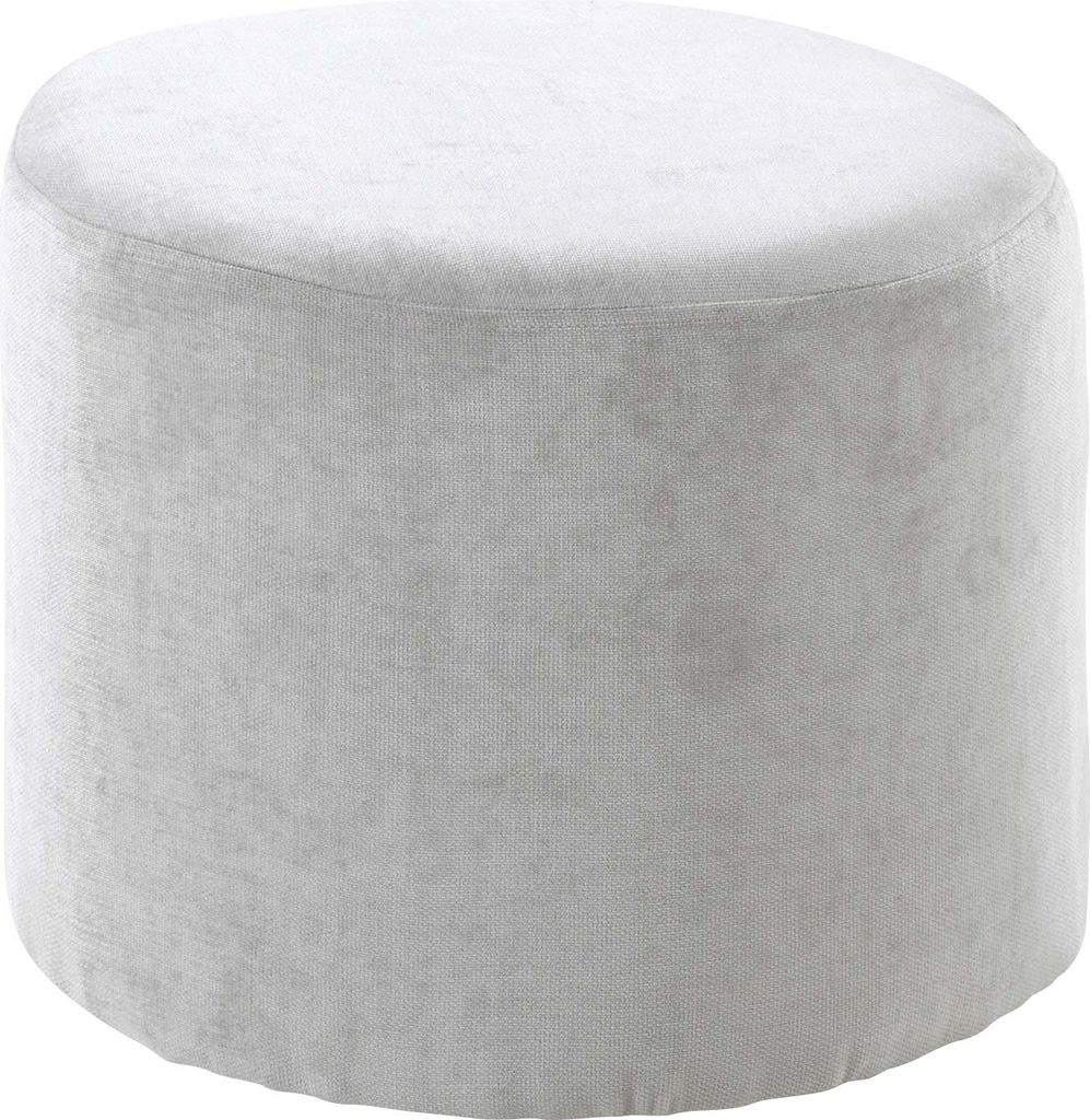Sitzhocker - Hellgrau - Ø 45 cm - Webstoff - rund