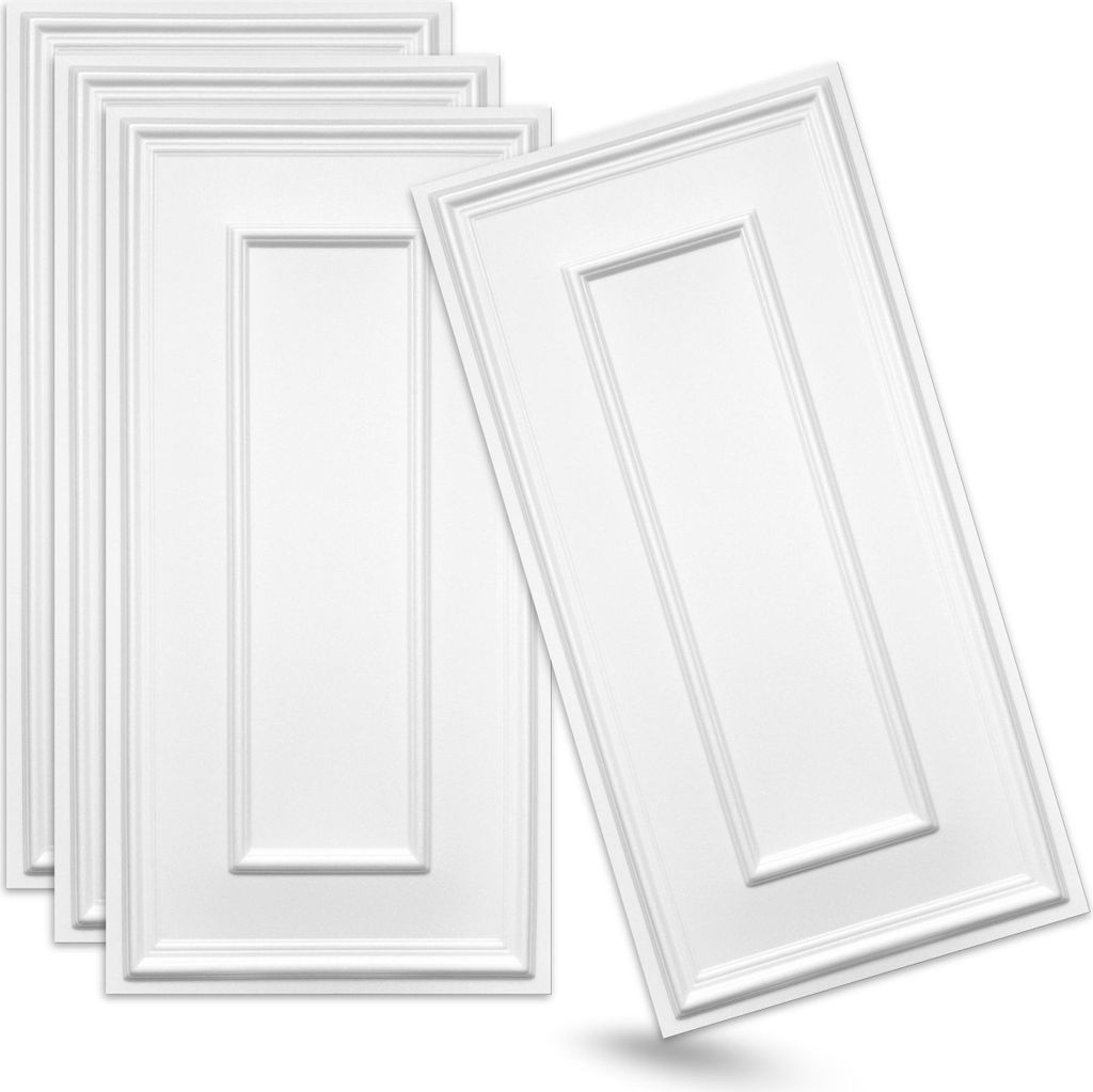 Verdico | 3D Wandpaneele Polystyrol - Weiß - 100x50 Cm - 4 Stück - Innendekoration - 2 m2