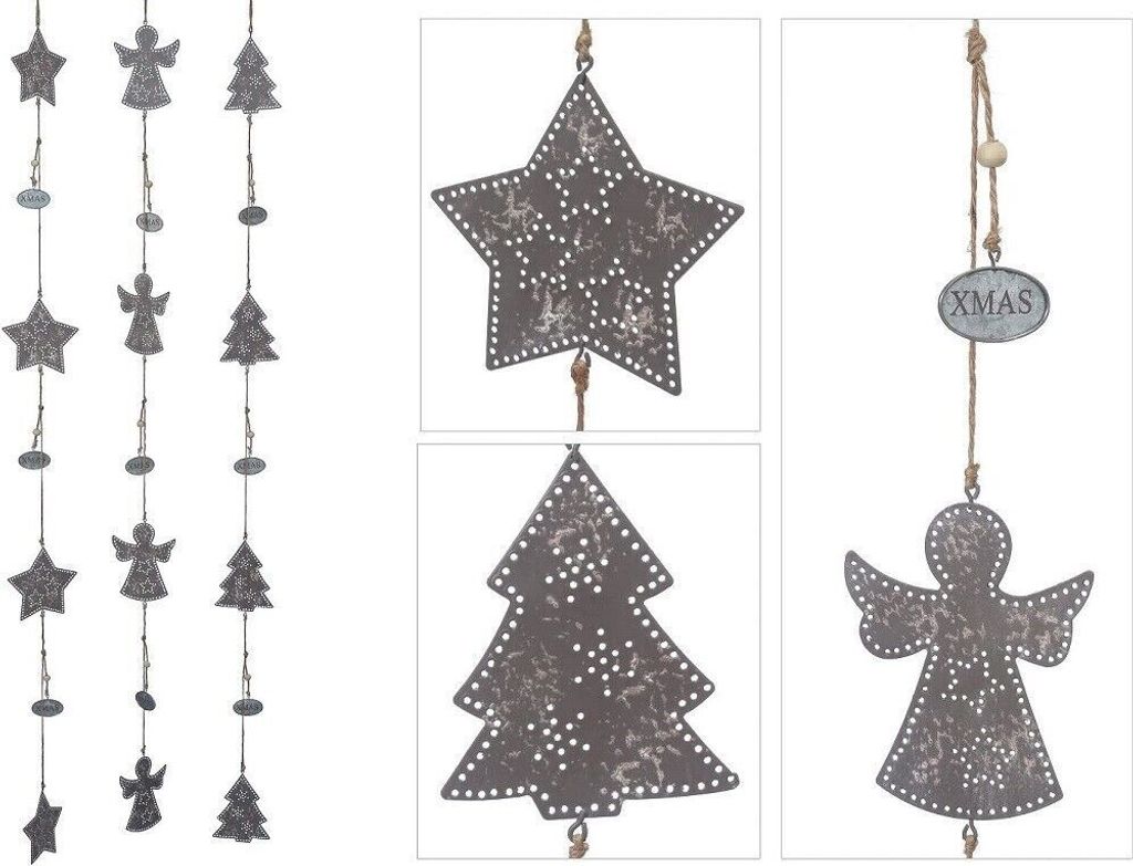 Girlande Silvia Metall  "XMAS" L116 cm 3 sort Stückpreis Produktbild 