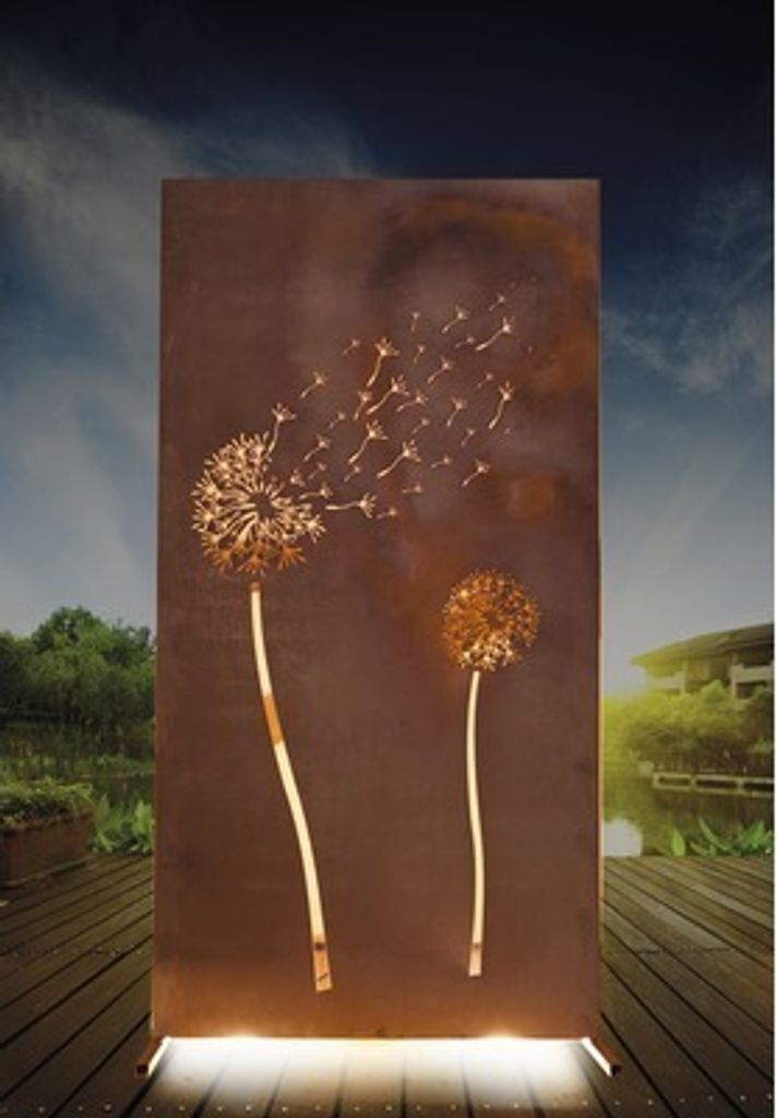 Sichtschutzwand Pusteblume 95 x 185 cm rost