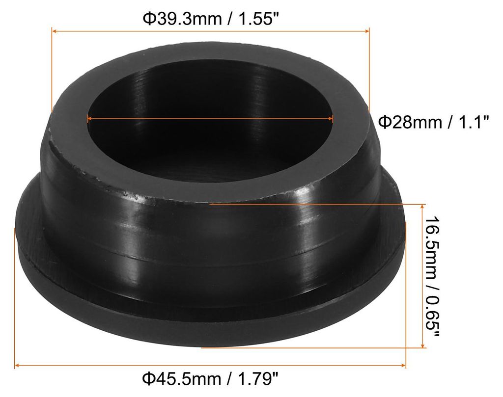 Silikon Gummi Lochstopfen 39.3mm Durchmesser Weich Flexibler Stopfen fš¹r 38-39mm Loch Schwarz 2Stk