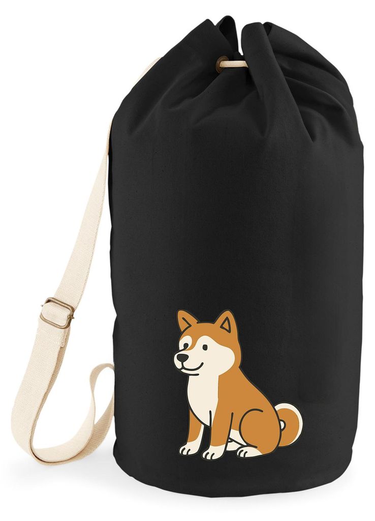 Huuraa Seesack Akita Inu Comic Akita 20 Liter Black Baumwolle Rucksack Geschenkidee