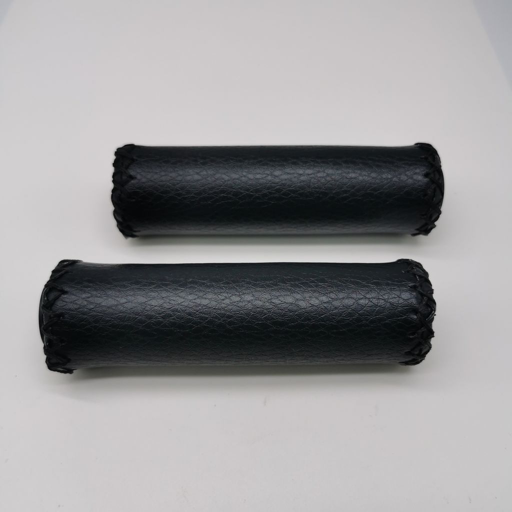 Jet Fahrradgriffe VINTAGE Schwarz Lenkergriffe Schaumstoff Kunstleder Leder-Optik vernäht mit Endstopfen