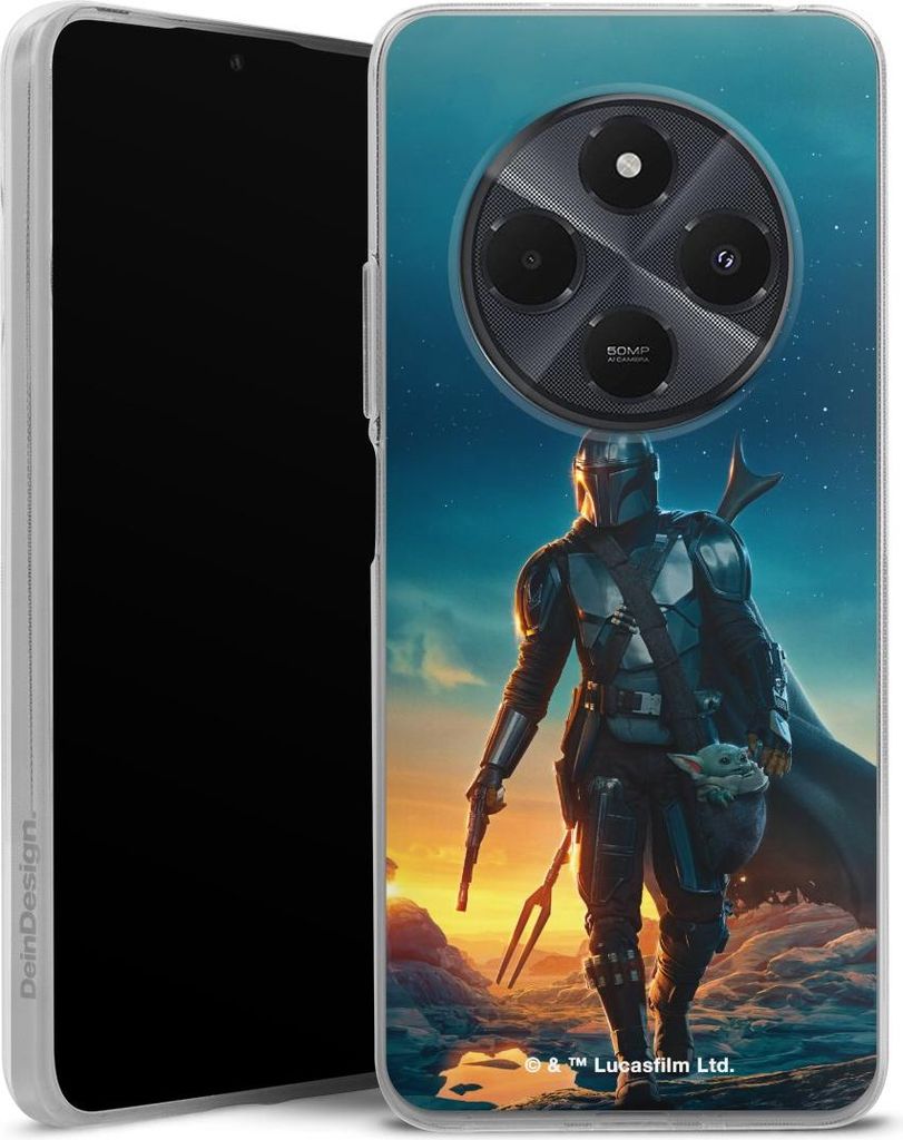 DeinDesign Handyhülle für Xiaomi Redmi 14C Silikon Hülle Case Smartphone Schutzhülle Sonnenuntergang Star Wars The Mandalorian