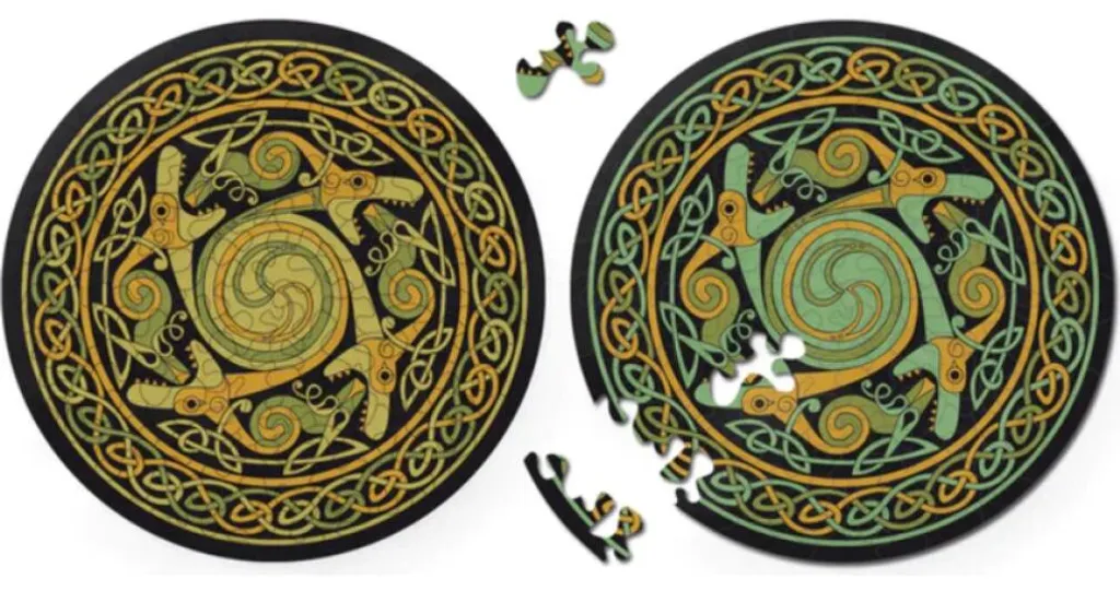 Puzzle en bois double face CURIOSI Double Dragon 88 pièces pour adultes