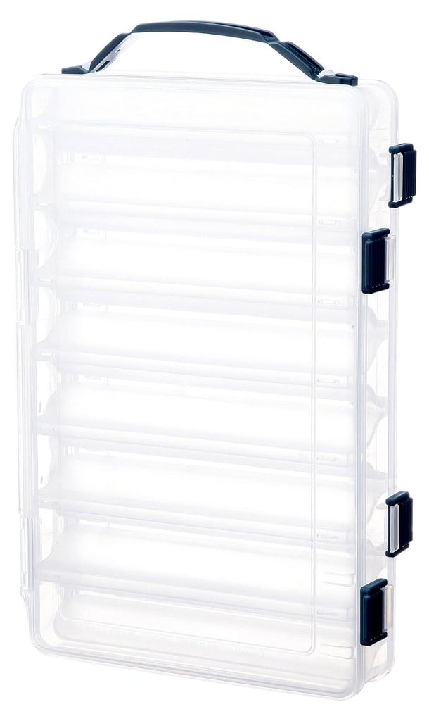 Köderbox 165 für Kunstköder, umkehrbar, einhändig bedienbar, 1 Köder/Fach, 275x187x50mm