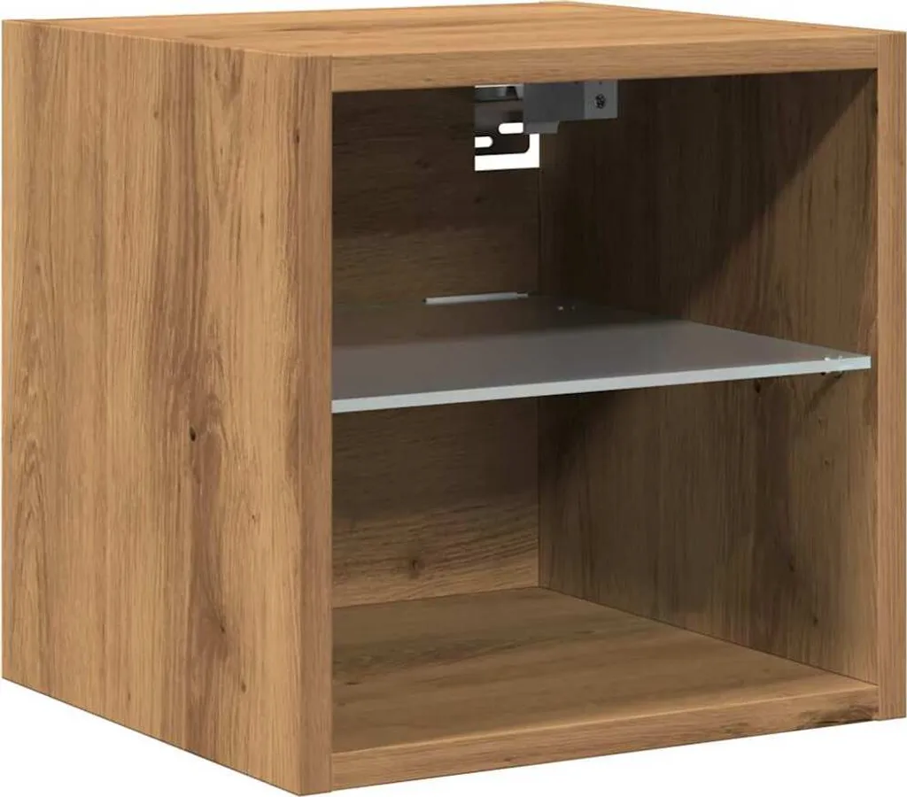Pensile TV con luci LED Rovere Artigianale 30x28,5x30cm